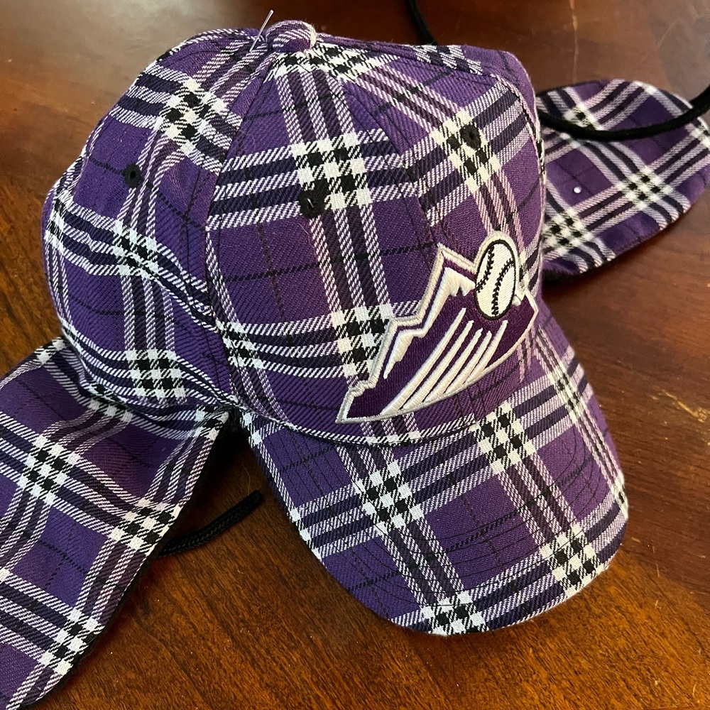 MLB Colorado Rockies Deerstalker Baseball Cap/Hat Flaps Snapback OSFA Plaid